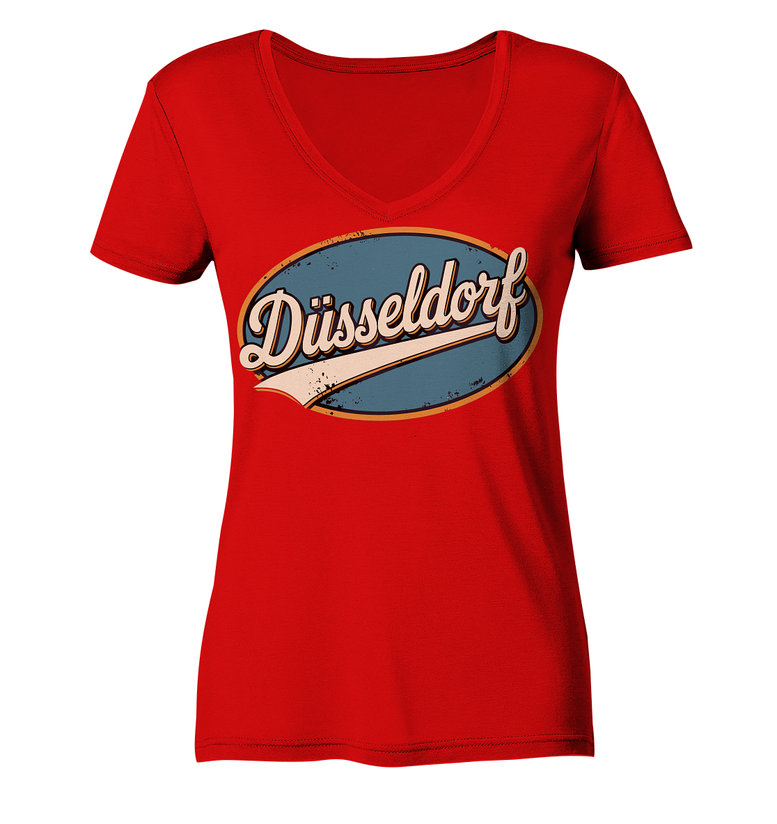 Düsseldorf Retro – Stilvolle Nostalgie trifft modernen Look - Ladies V-Neck Shirt