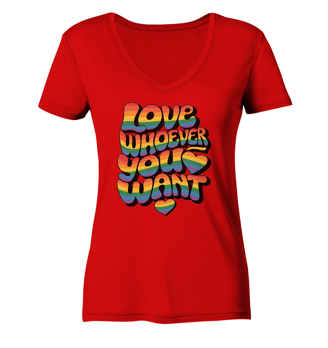 "Love whoever you want" – LGBTQ-Design - Ladies V-Neck Shirt