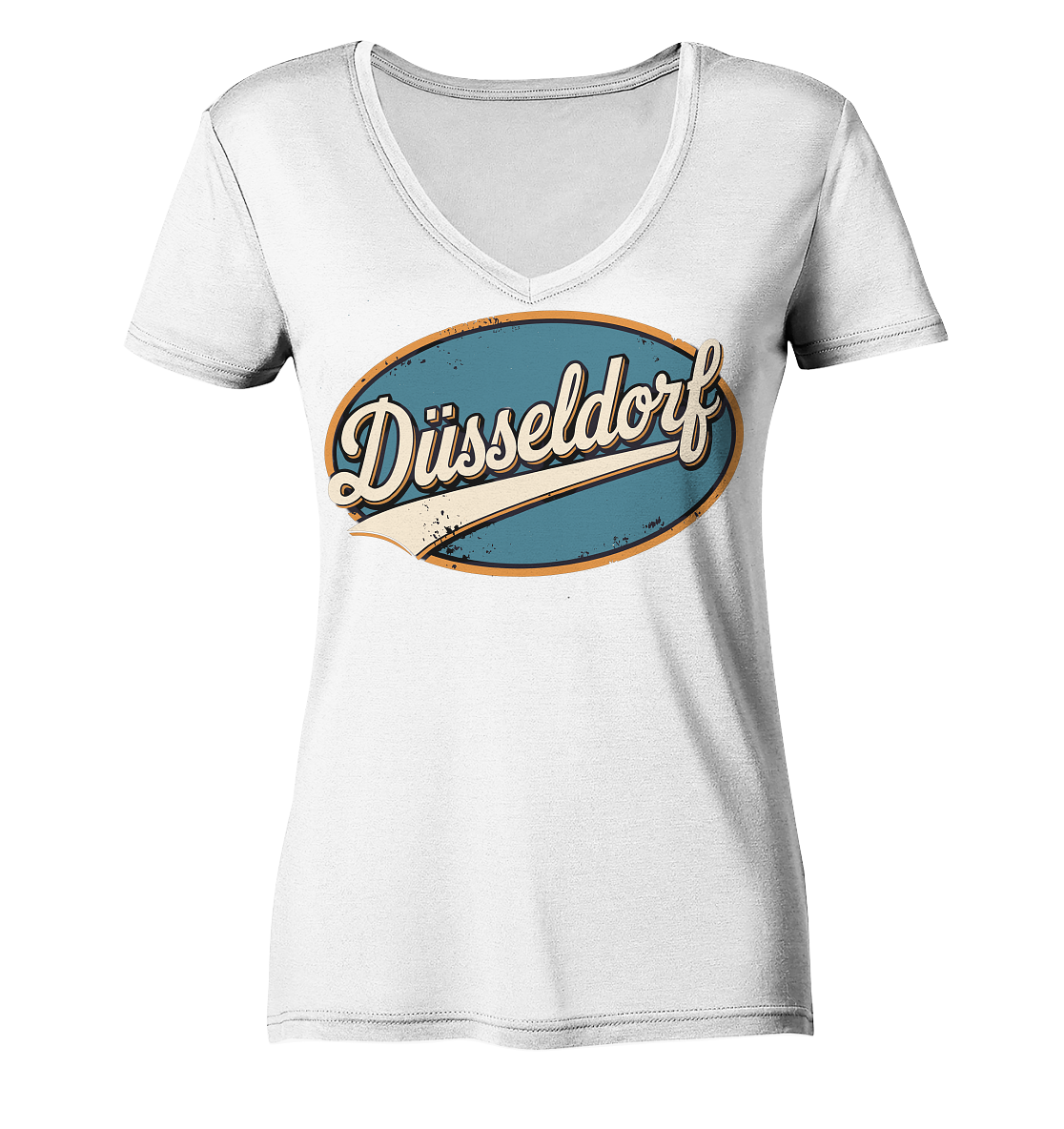 Düsseldorf Retro – Stilvolle Nostalgie trifft modernen Look - Ladies V-Neck Shirt
