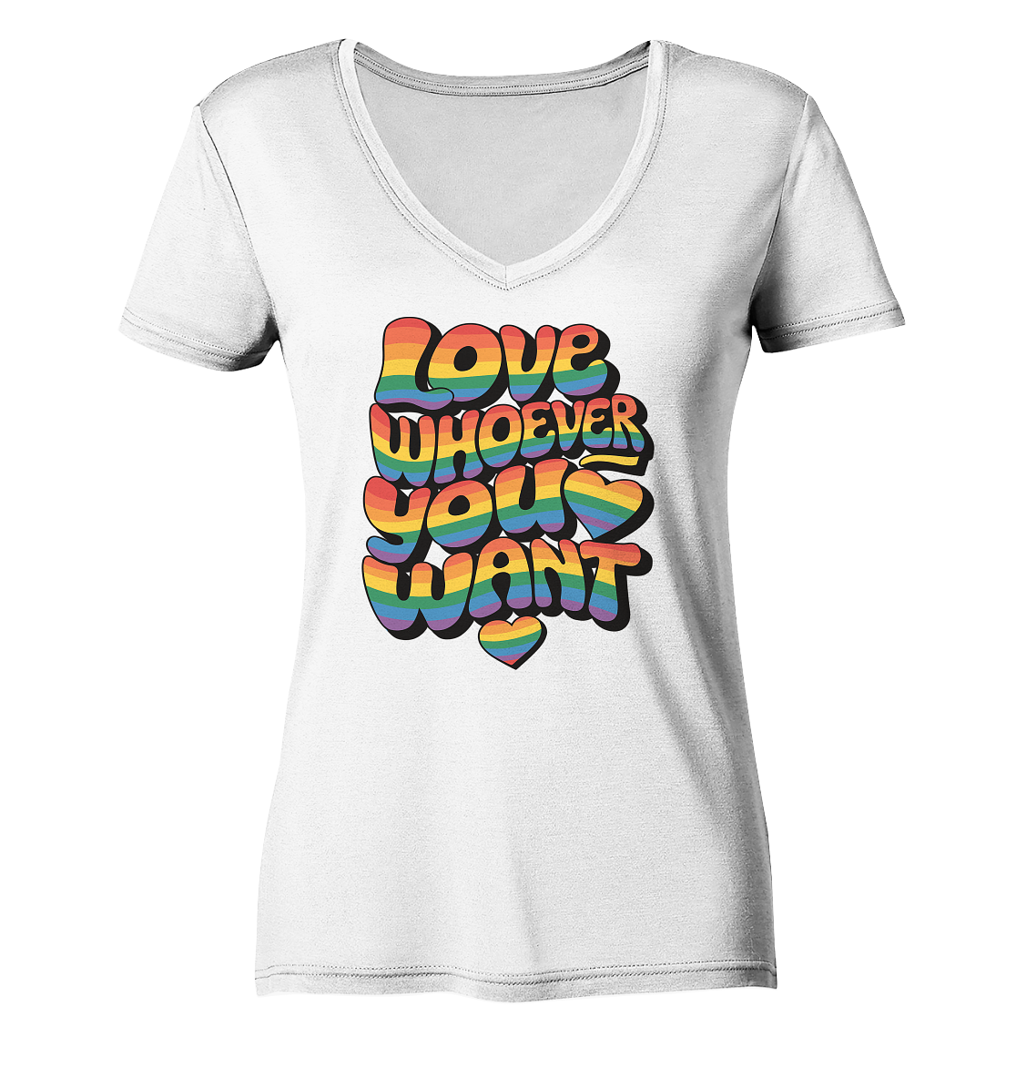 "Love whoever you want" – LGBTQ-Design - Ladies V-Neck Shirt
