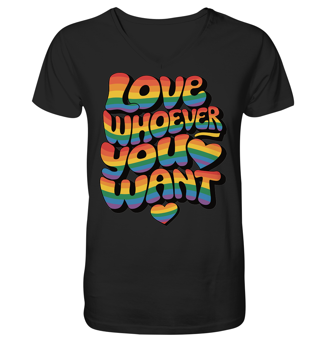 "Love whoever you want" – LGBTQ-Design - Mens Organic V-Neck Shirt