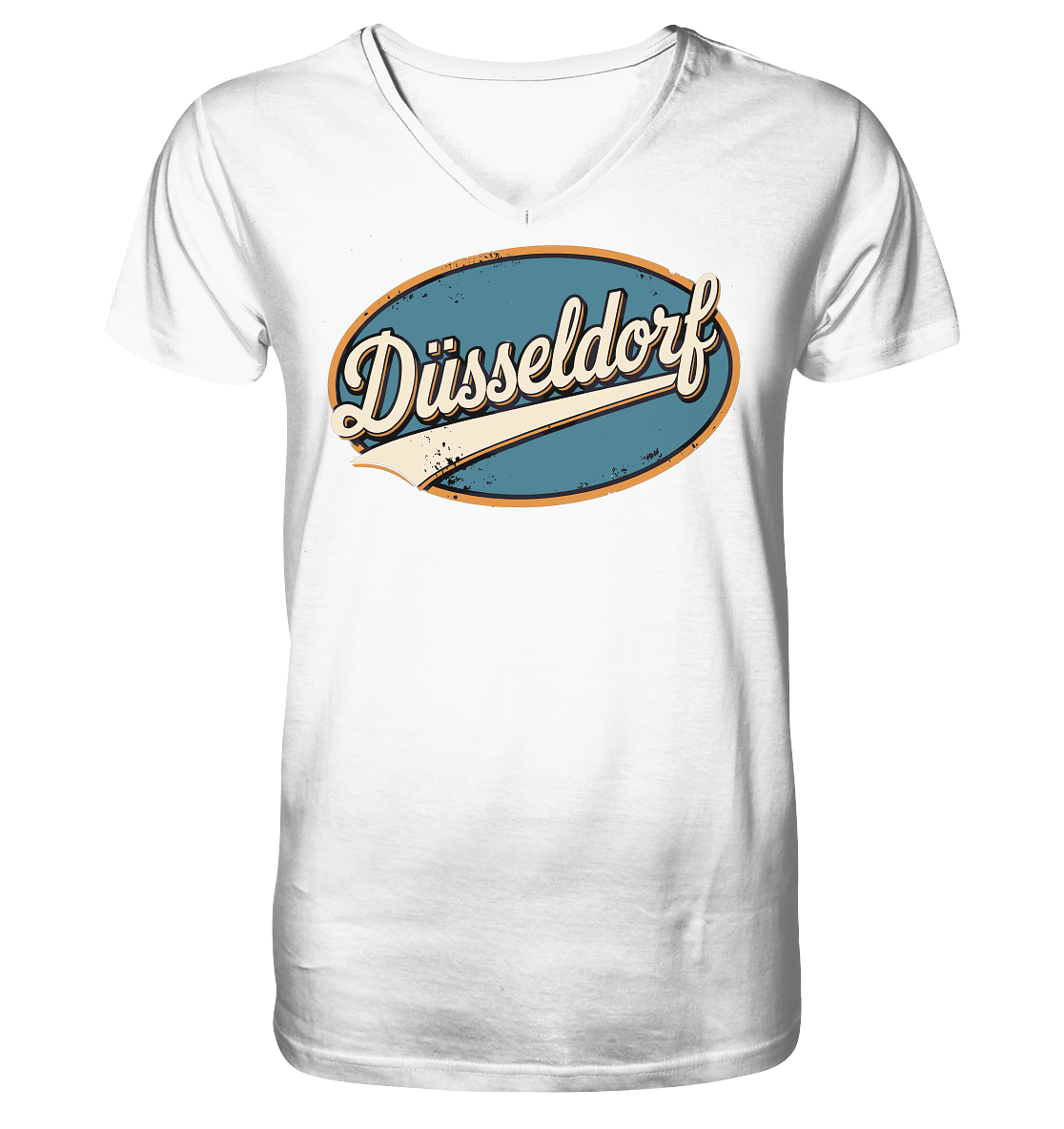 Düsseldorf Retro – Stilvolle Nostalgie trifft modernen Look - Mens Organic V-Neck Shirt
