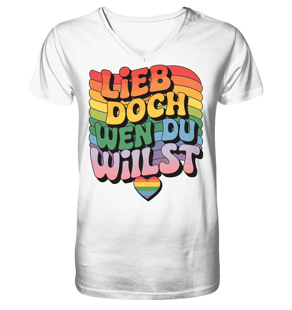 "Lieb doch, wen du willst" – LGBTQ-Design - Mens Organic V-Neck Shirt