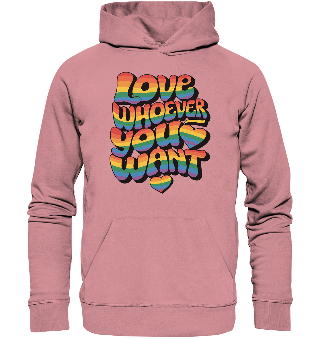 "Love whoever you want" – LGBTQ-Design - Organic Basic Hoodie
