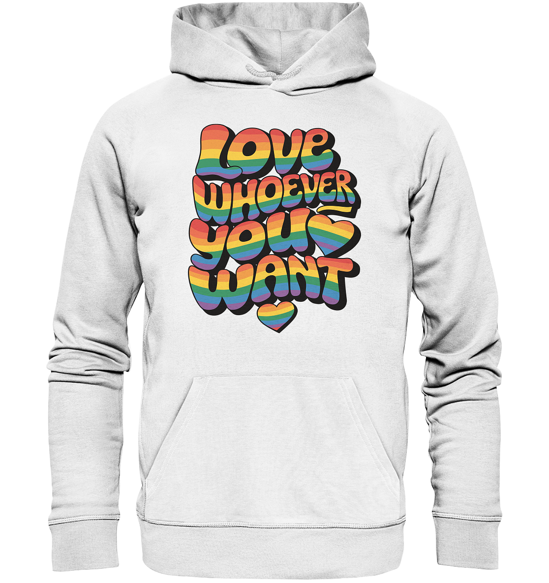 "Love whoever you want" – LGBTQ-Design - Organic Basic Hoodie