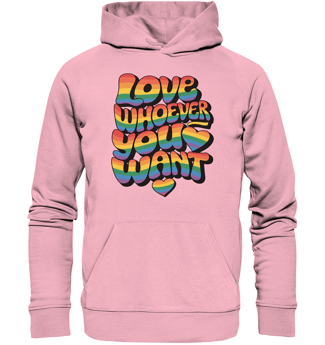 "Love whoever you want" – LGBTQ-Design - Organic Basic Hoodie