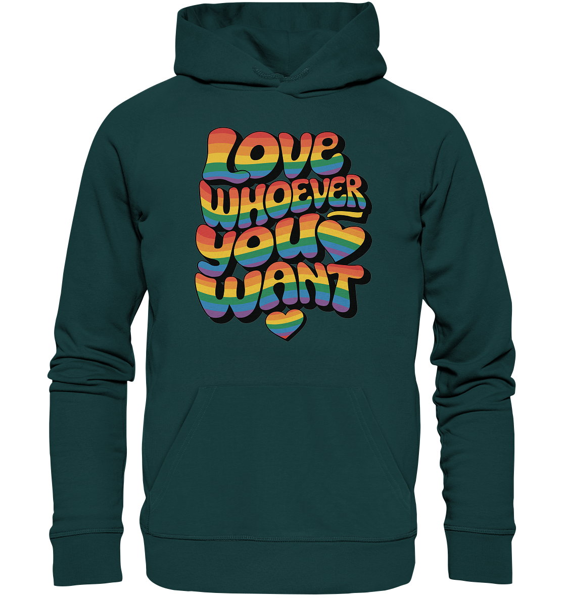 "Love whoever you want" – LGBTQ-Design - Organic Hoodie