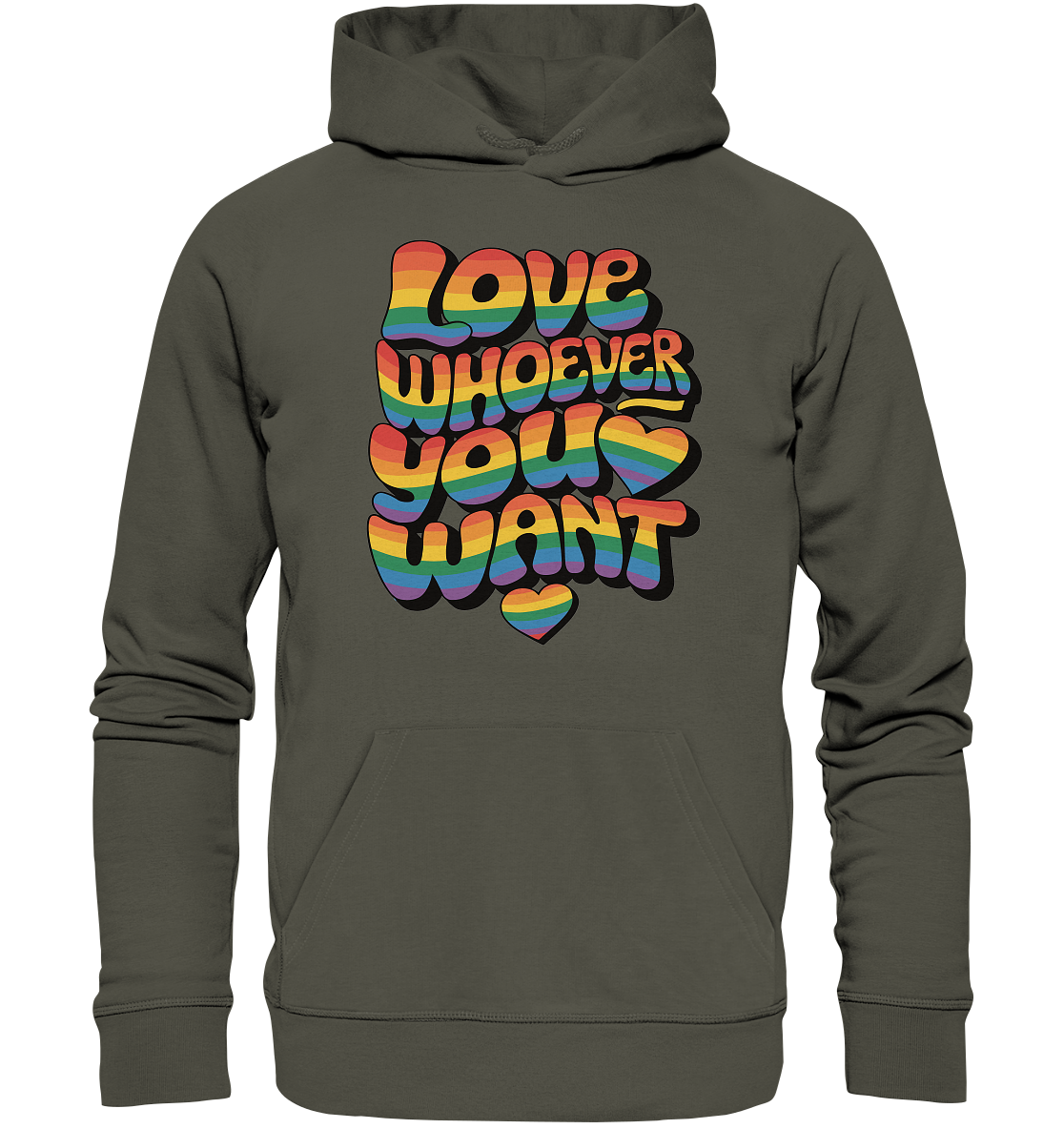 "Love whoever you want" – LGBTQ-Design - Organic Hoodie