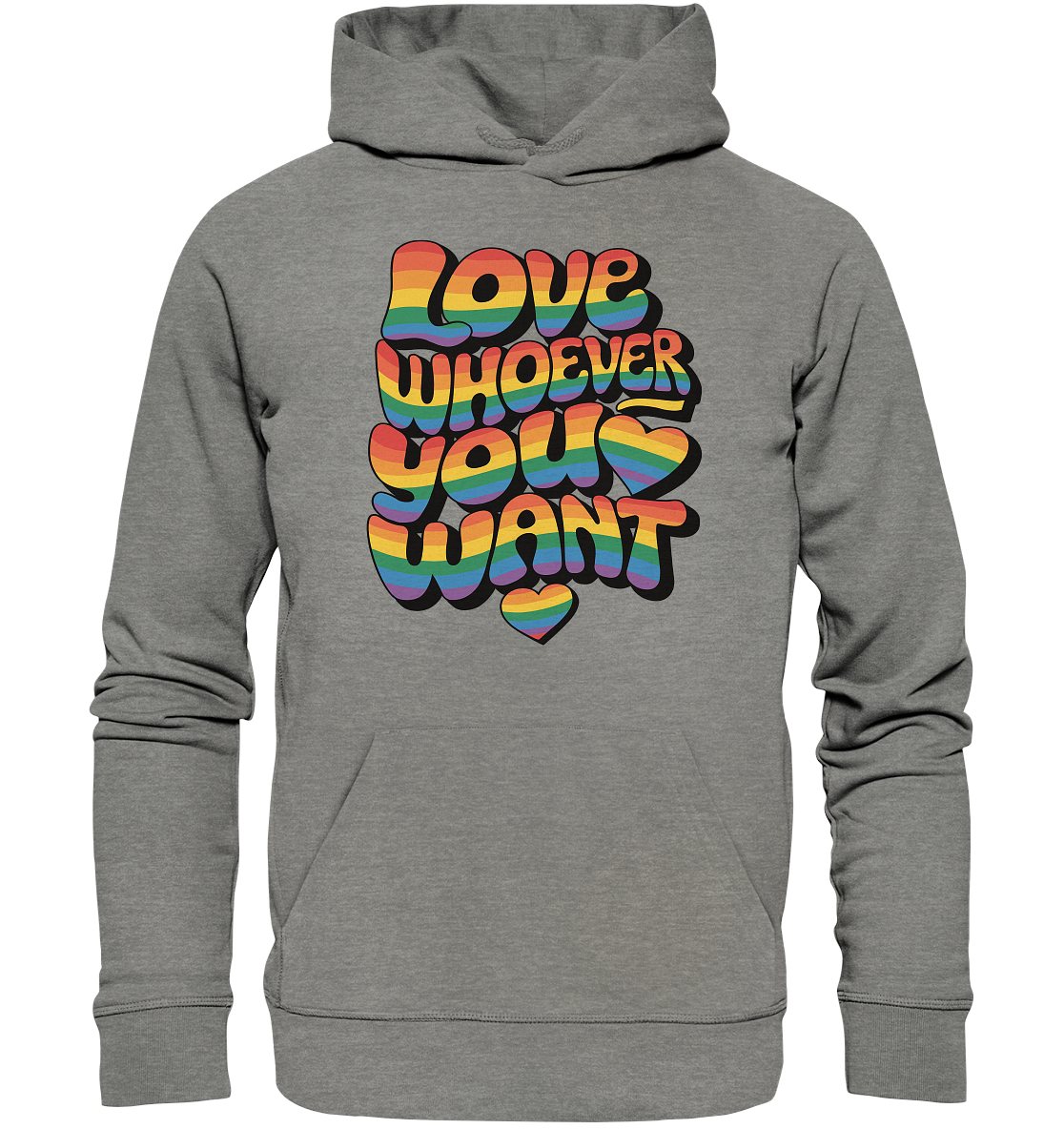 "Love whoever you want" – LGBTQ-Design - Organic Hoodie