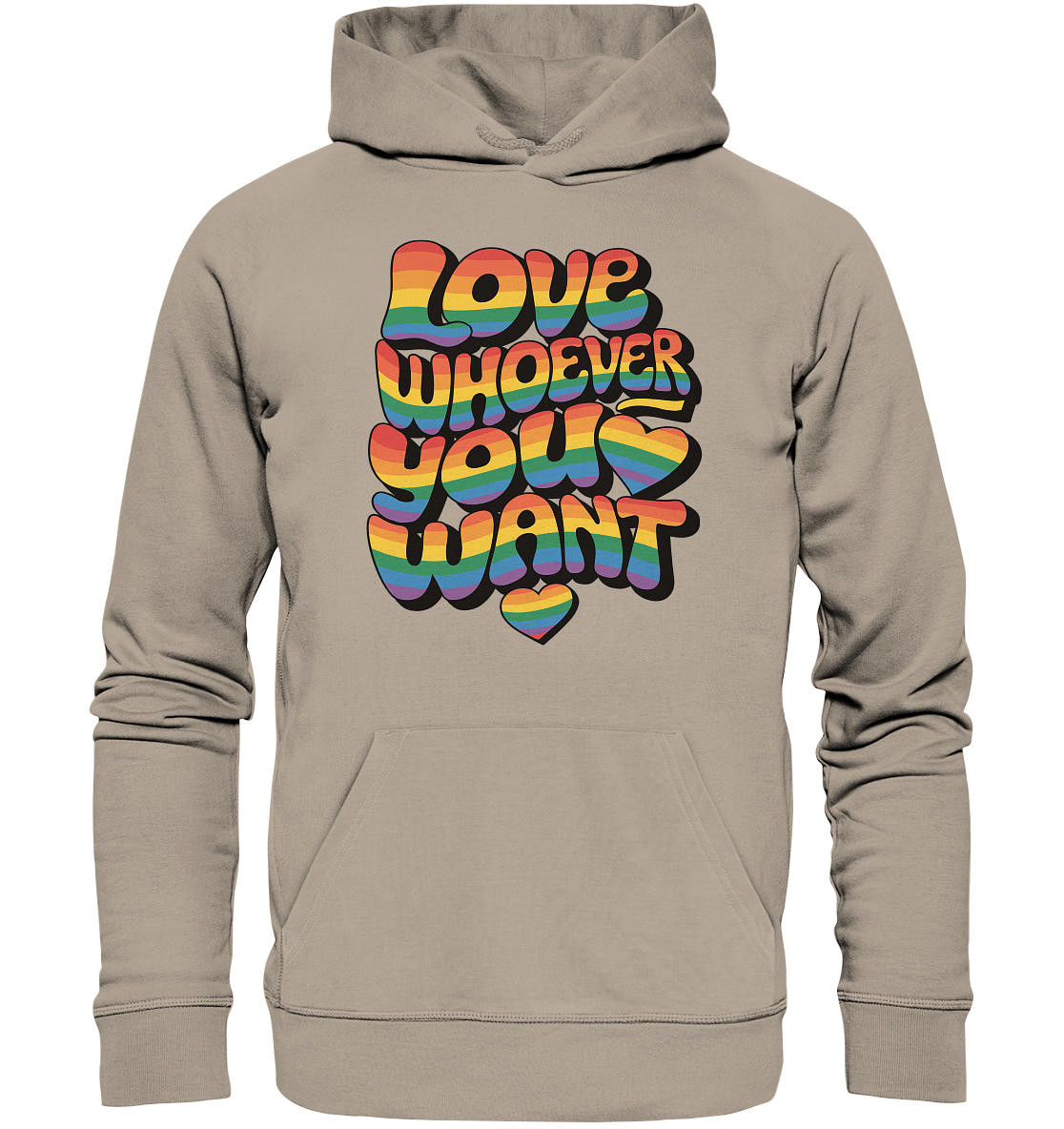 "Love whoever you want" – LGBTQ-Design - Organic Hoodie