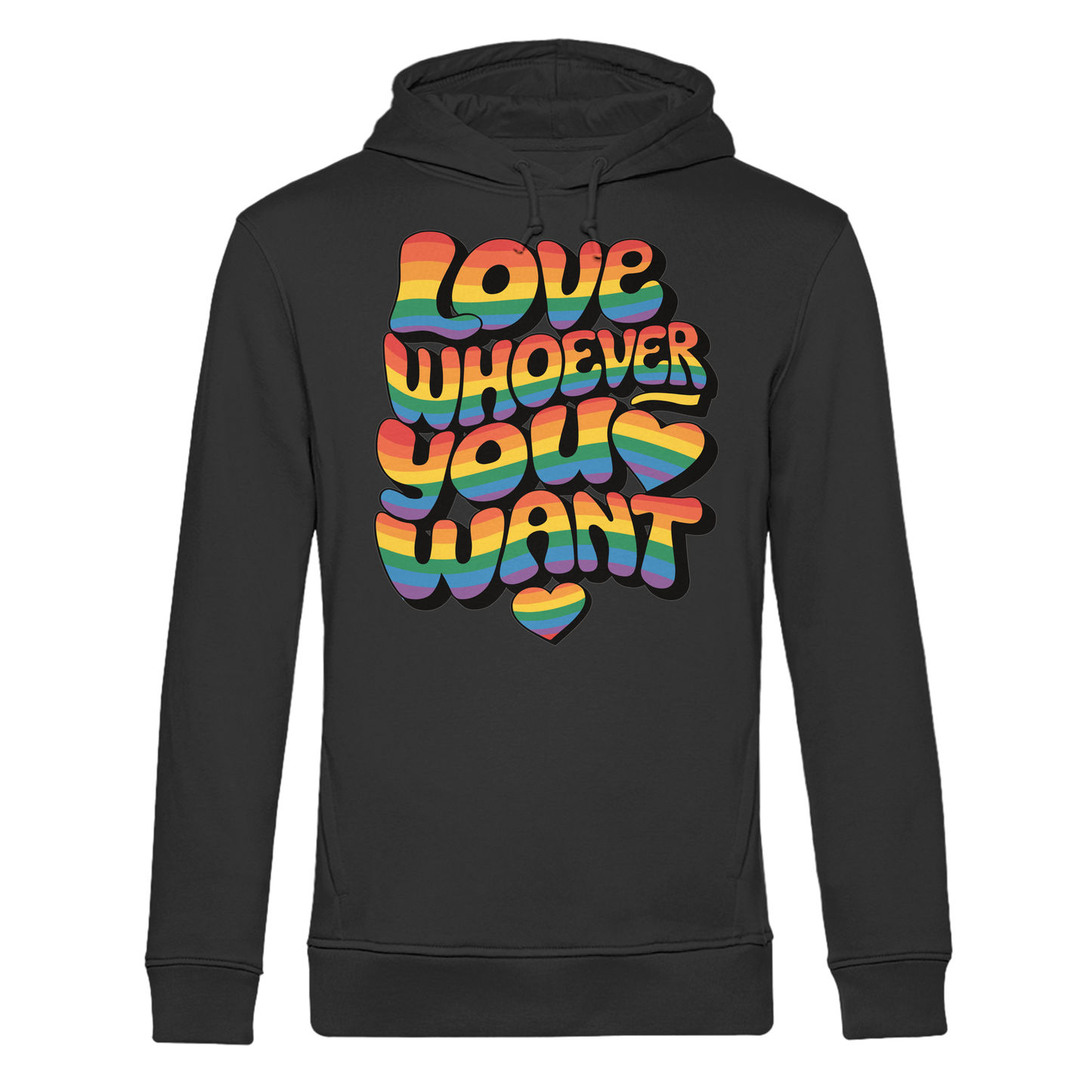 "Love whoever you want" – LGBTQ-Design - Organic Hoodie B&C