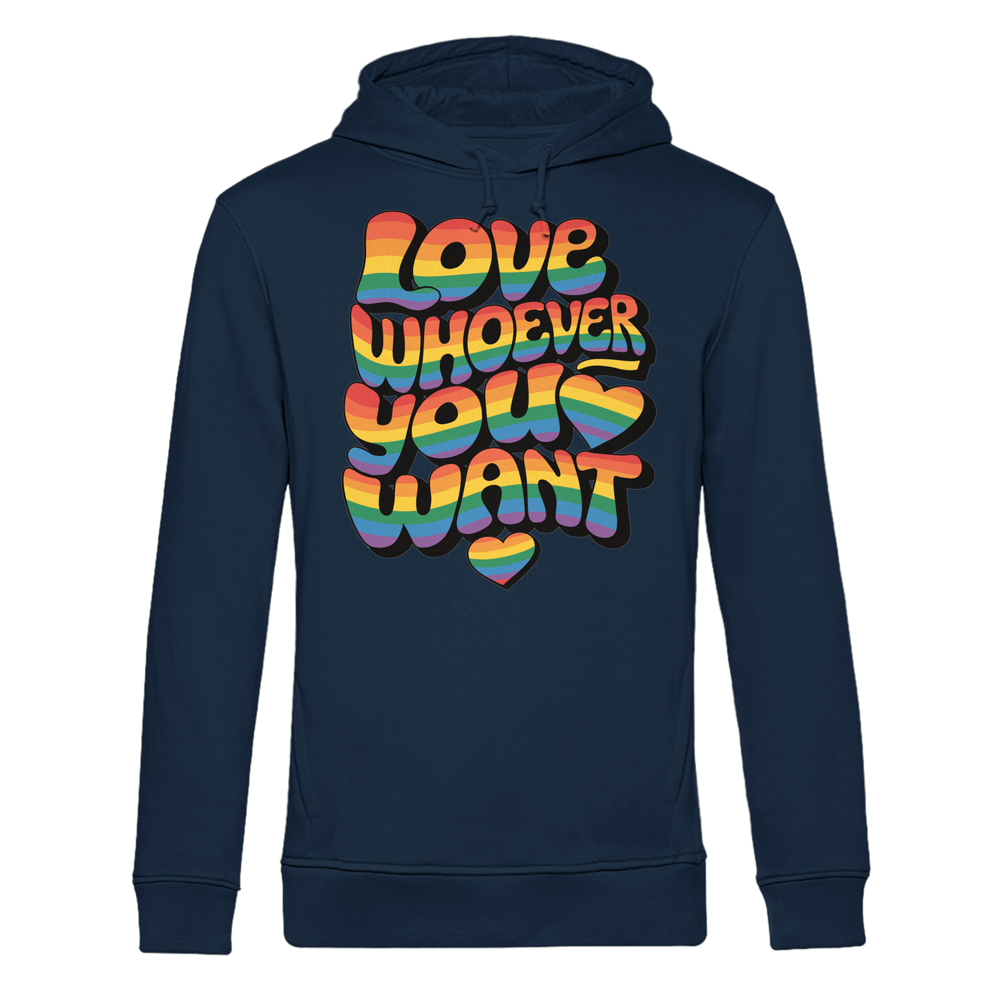 "Love whoever you want" – LGBTQ-Design - Organic Hoodie B&C