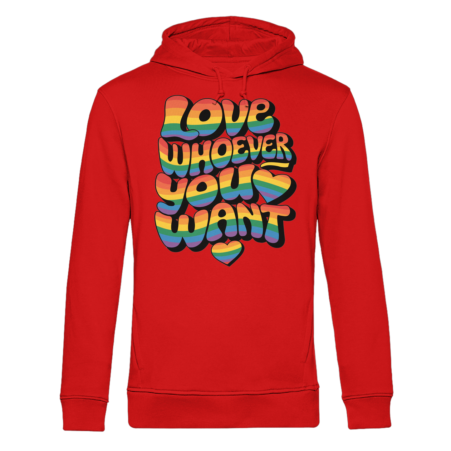 "Love whoever you want" – LGBTQ-Design - Organic Hoodie B&C