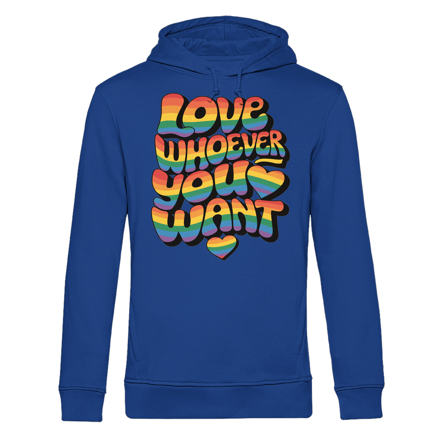"Love whoever you want" – LGBTQ-Design - Organic Hoodie B&C