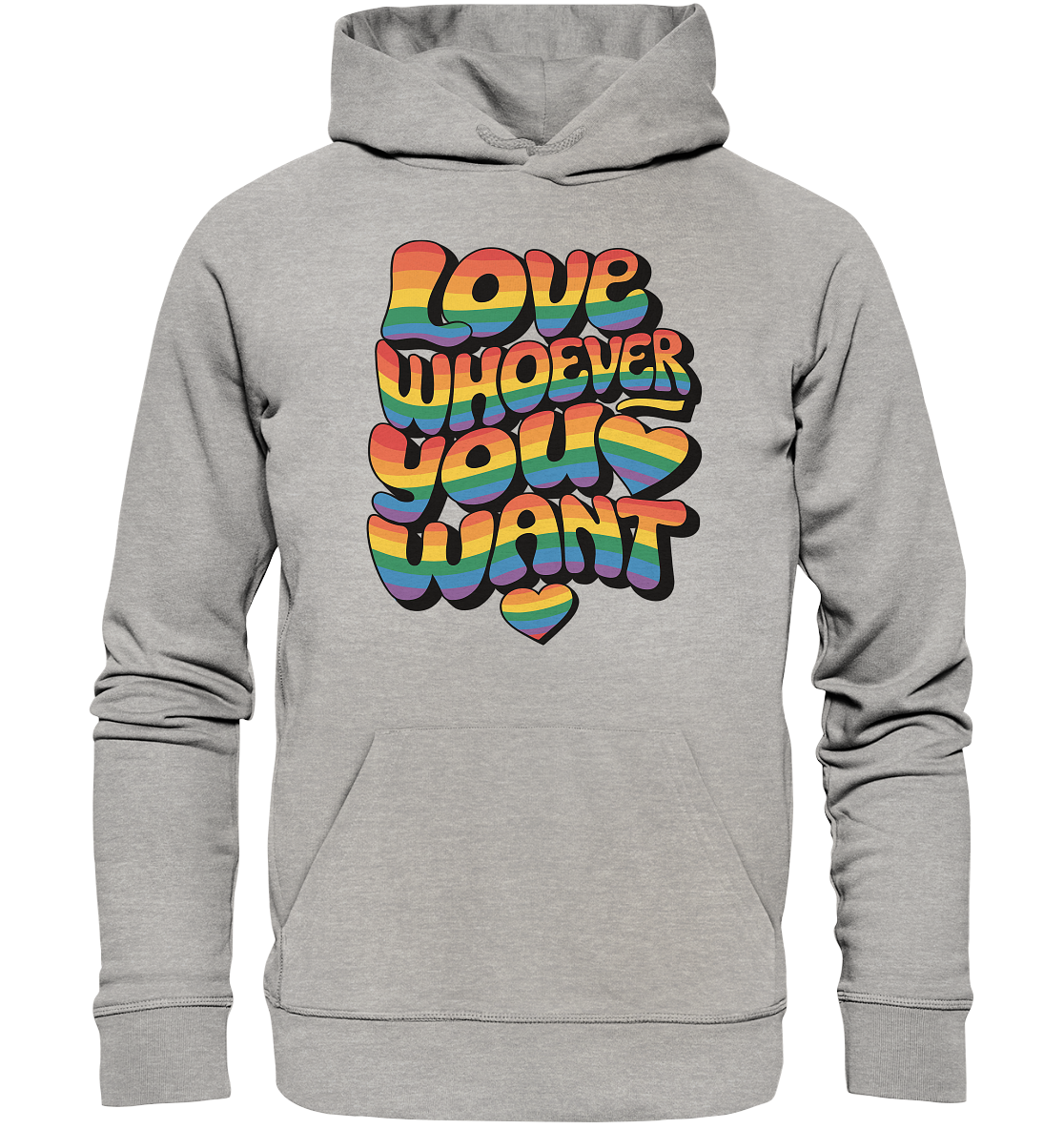 "Love whoever you want" – LGBTQ-Design - Organic Hoodie