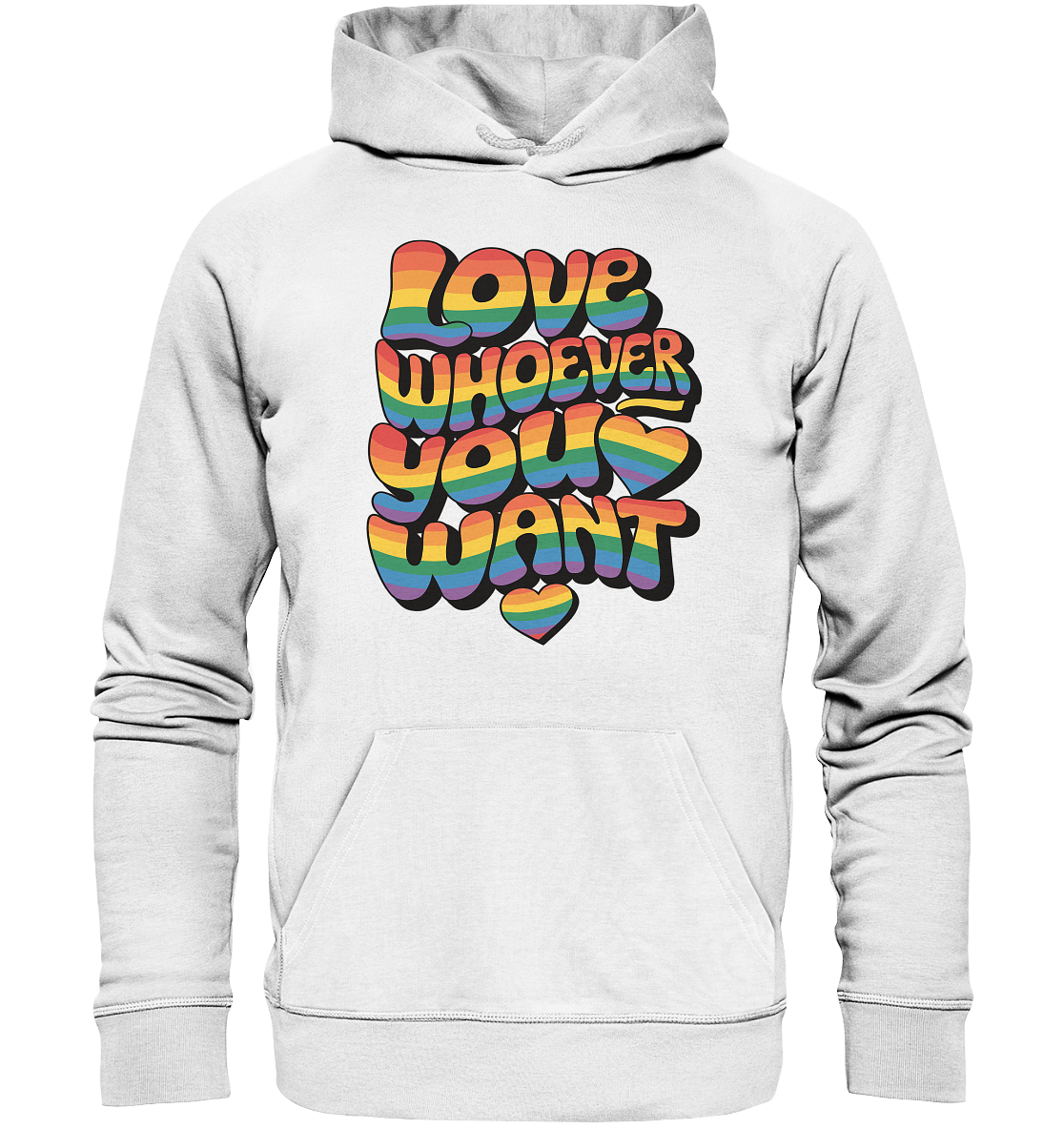 "Love whoever you want" – LGBTQ-Design - Organic Hoodie