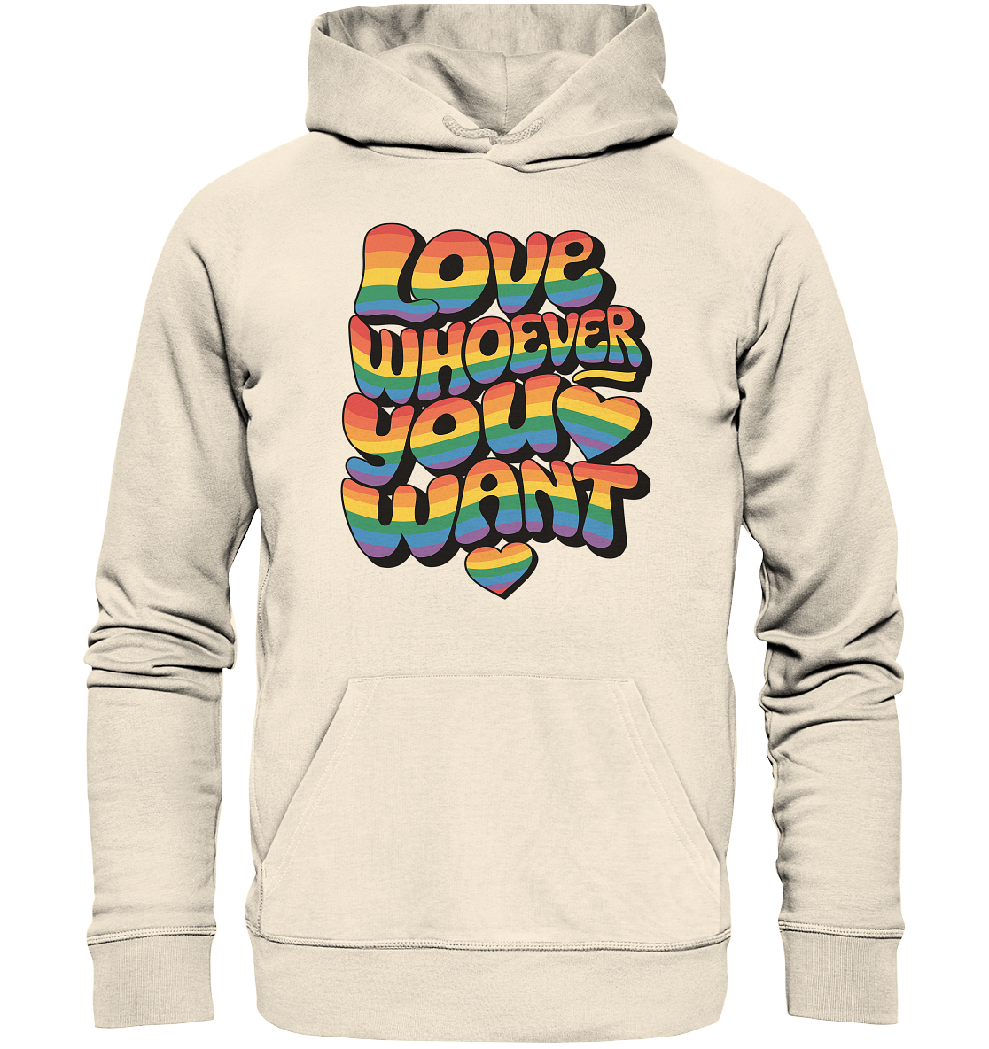 "Love whoever you want" – LGBTQ-Design - Organic Hoodie