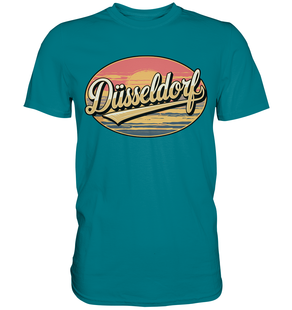 Düsseldorf Logo Retro – Stilvolle Nostalgie trifft modernen Look - Premium Shirt