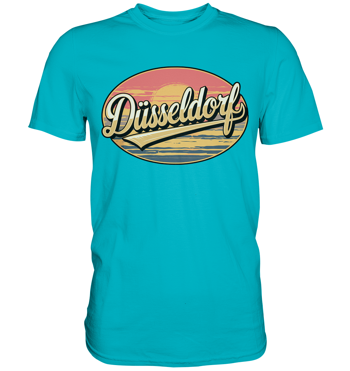 Düsseldorf Logo Retro – Stilvolle Nostalgie trifft modernen Look - Premium Shirt