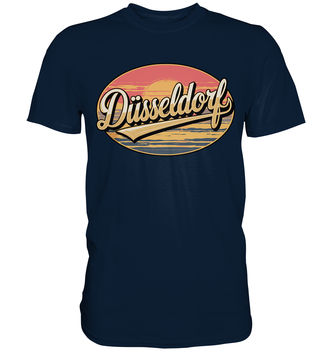 Düsseldorf Logo Retro – Stilvolle Nostalgie trifft modernen Look - Premium Shirt