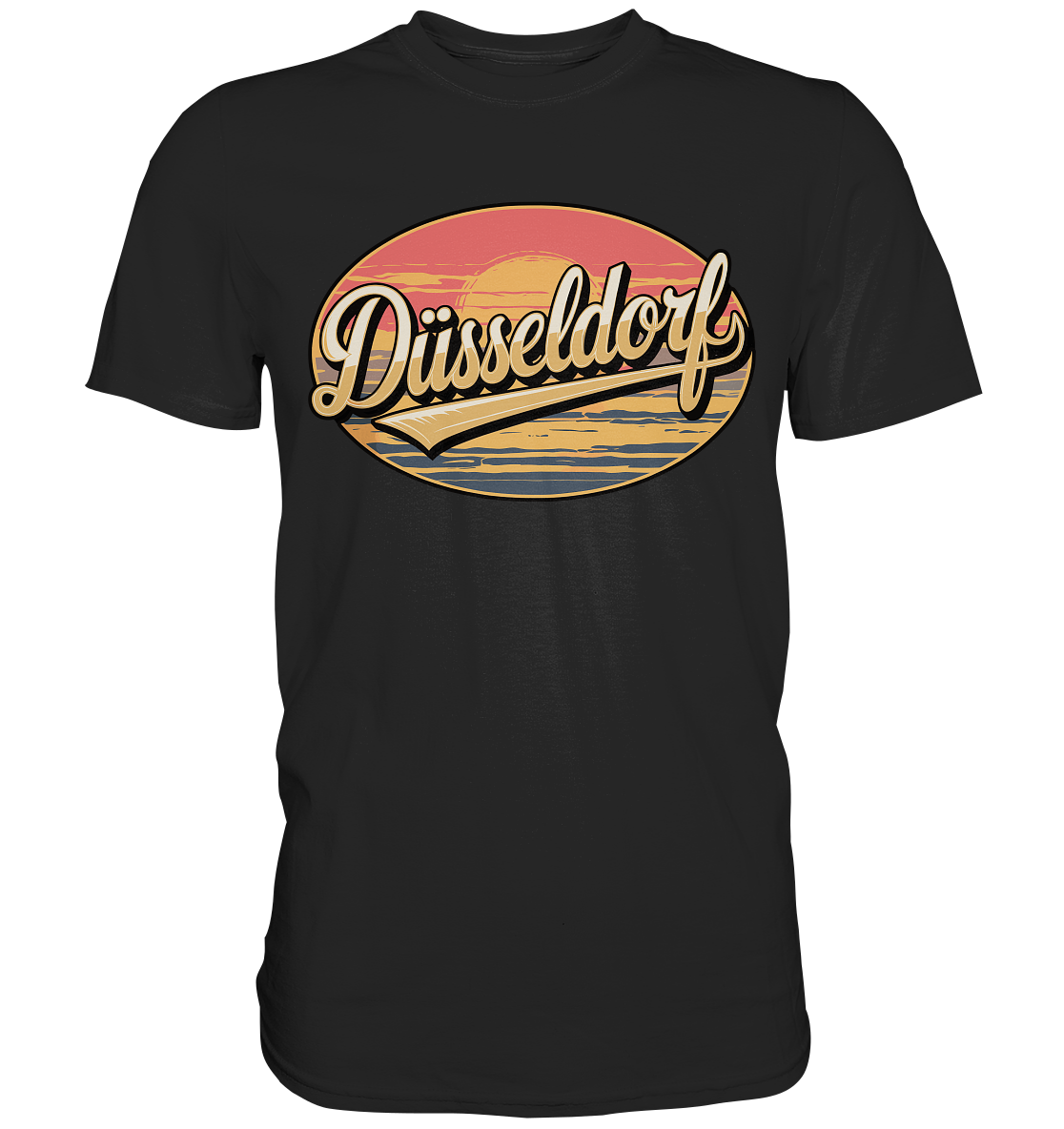 Düsseldorf Logo Retro – Stilvolle Nostalgie trifft modernen Look - Premium Shirt