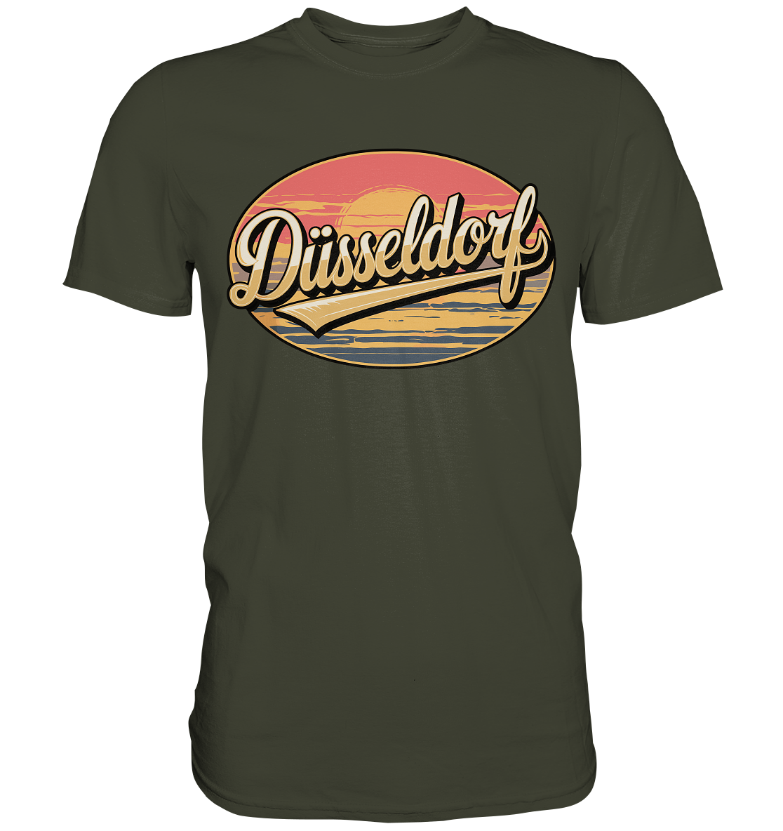Düsseldorf Logo Retro – Stilvolle Nostalgie trifft modernen Look - Premium Shirt