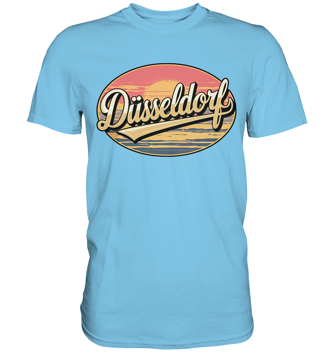 Düsseldorf Logo Retro – Stilvolle Nostalgie trifft modernen Look - Premium Shirt