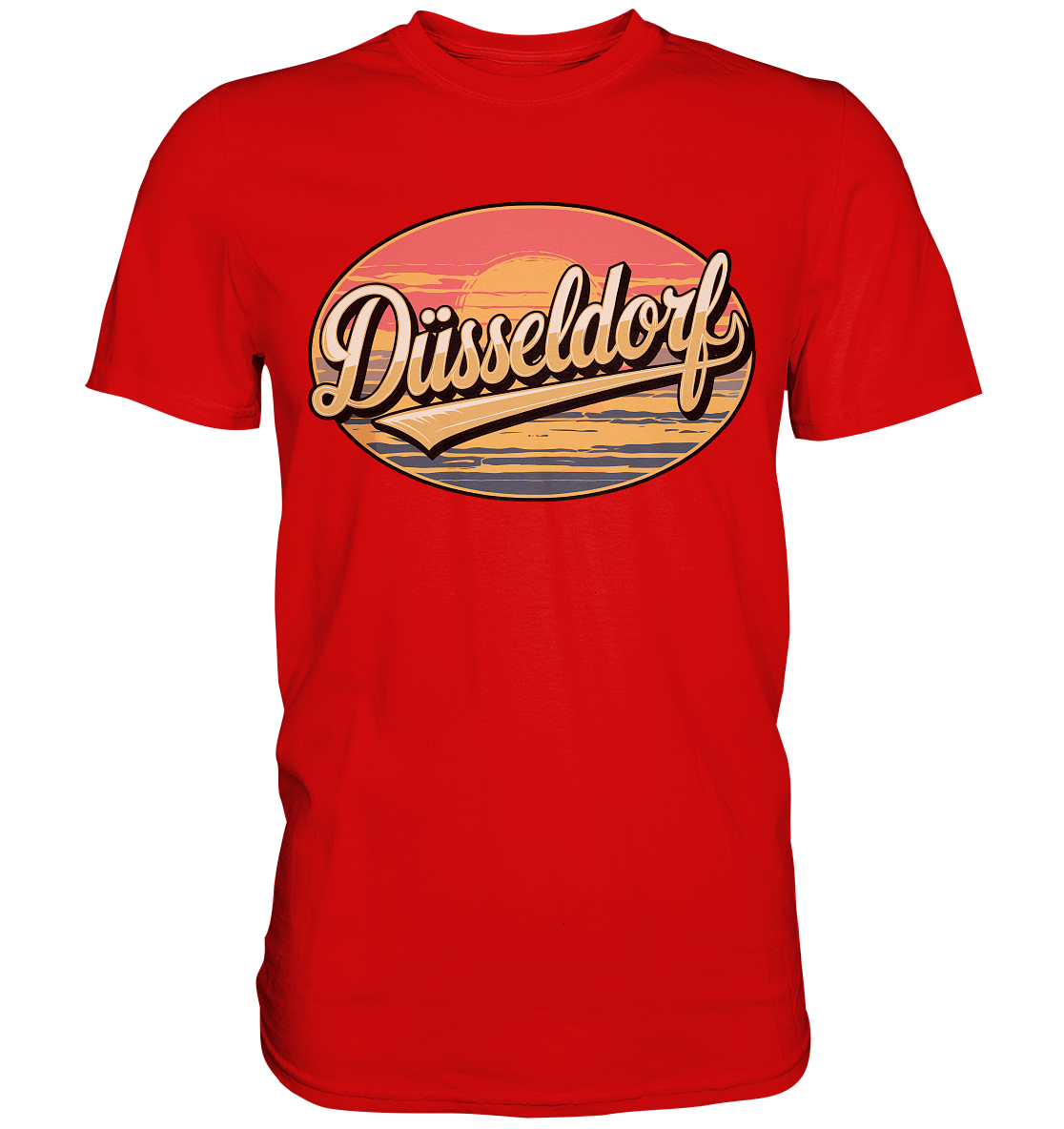Düsseldorf Logo Retro – Stilvolle Nostalgie trifft modernen Look - Premium Shirt