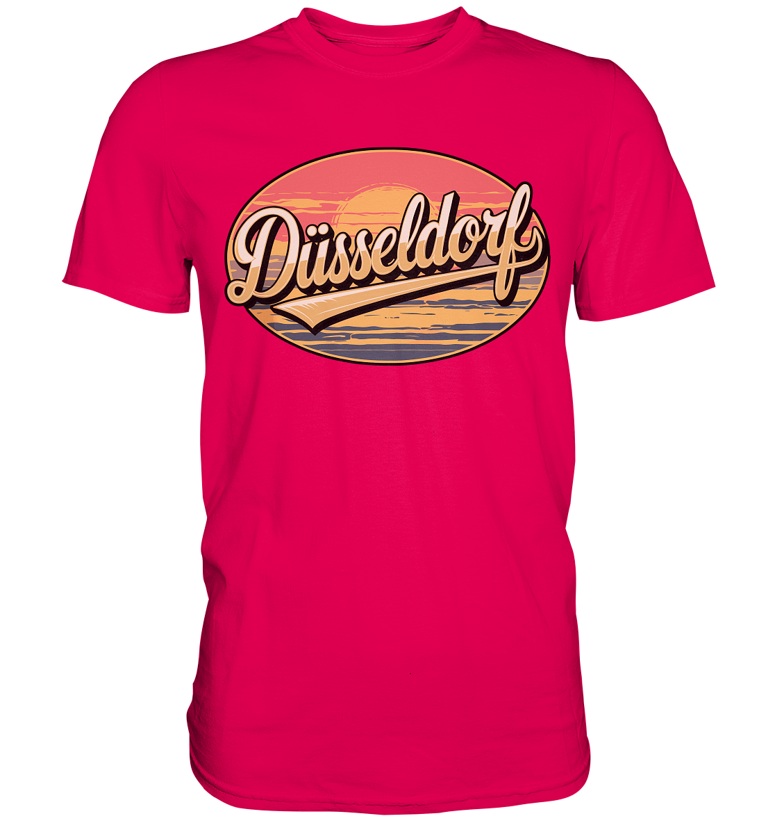 Düsseldorf Logo Retro – Stilvolle Nostalgie trifft modernen Look - Premium Shirt