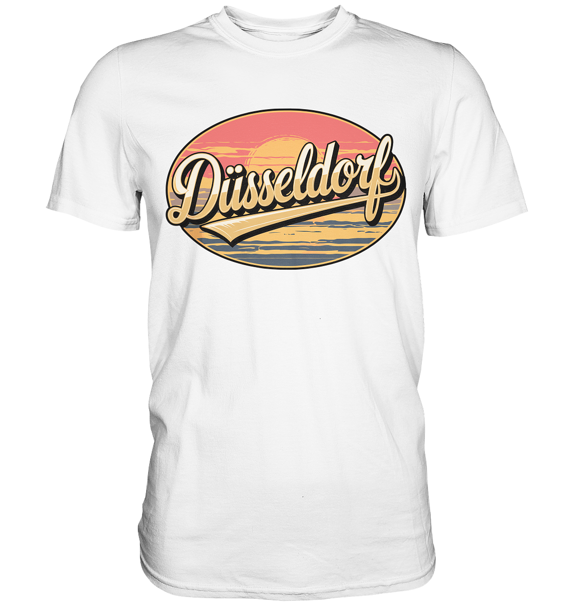 Düsseldorf Logo Retro – Stilvolle Nostalgie trifft modernen Look - Premium Shirt