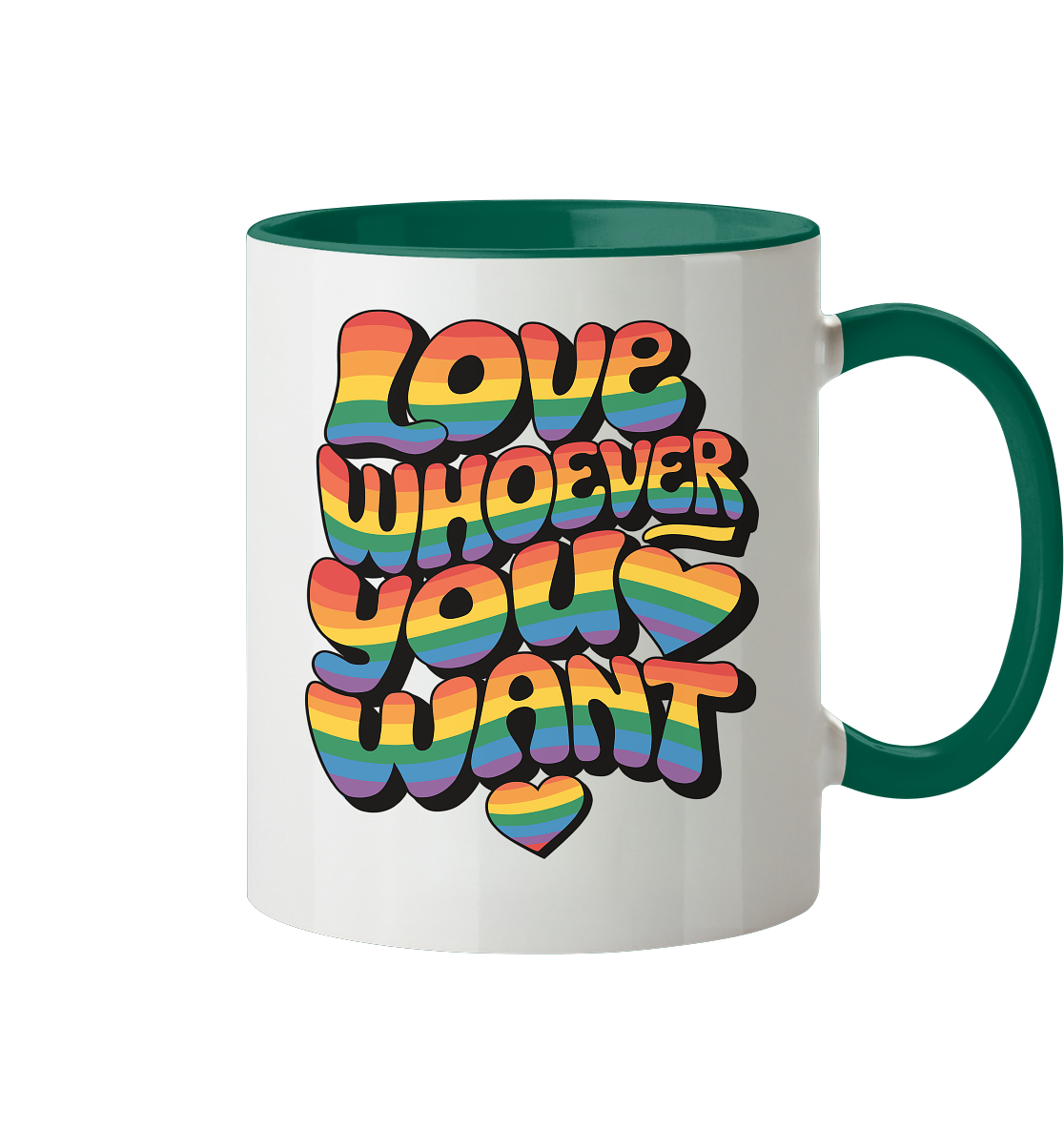 "Love whoever you want" – LGBTQ-Design - Tasse zweifarbig