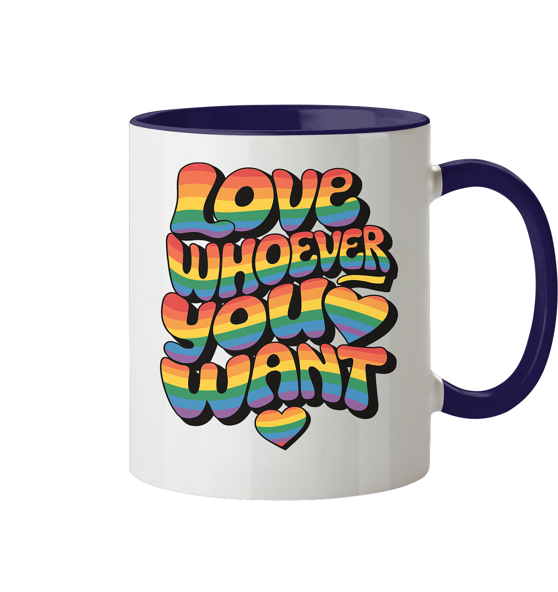 "Love whoever you want" – LGBTQ-Design - Tasse zweifarbig