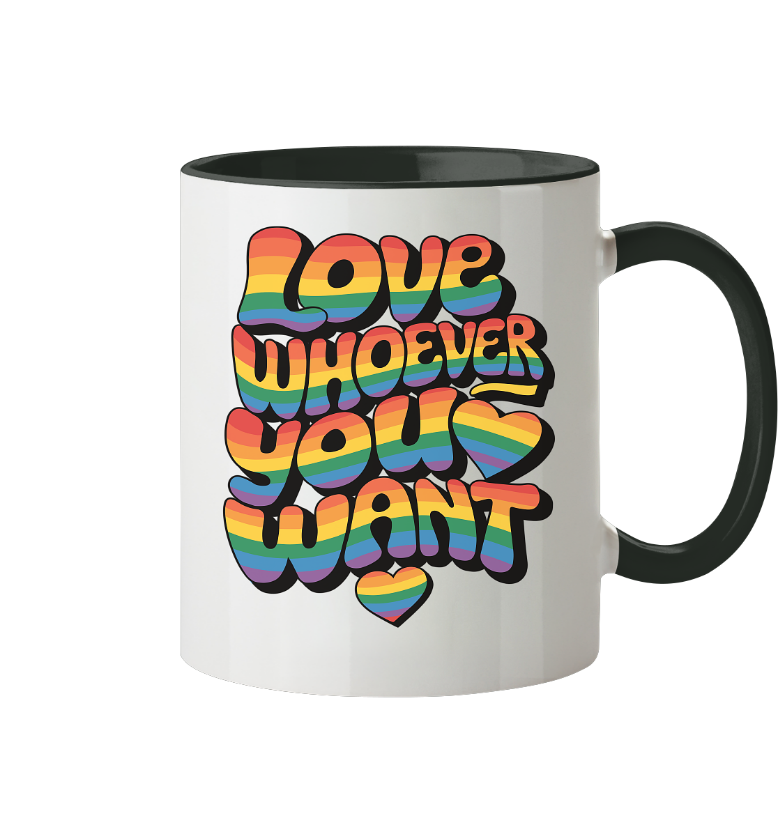 "Love whoever you want" – LGBTQ-Design - Tasse zweifarbig