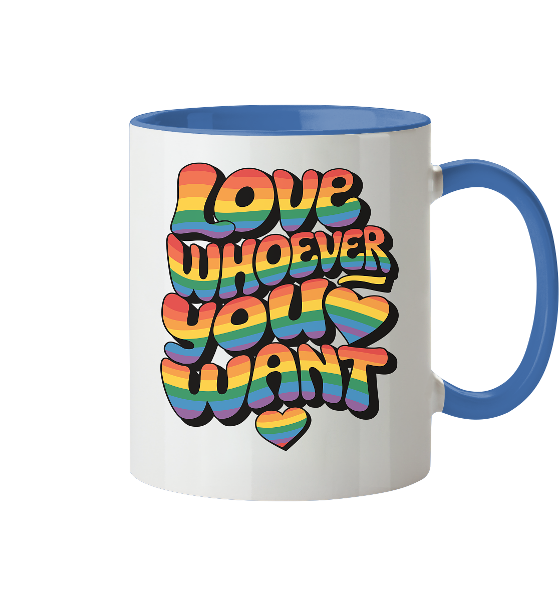 "Love whoever you want" – LGBTQ-Design - Tasse zweifarbig