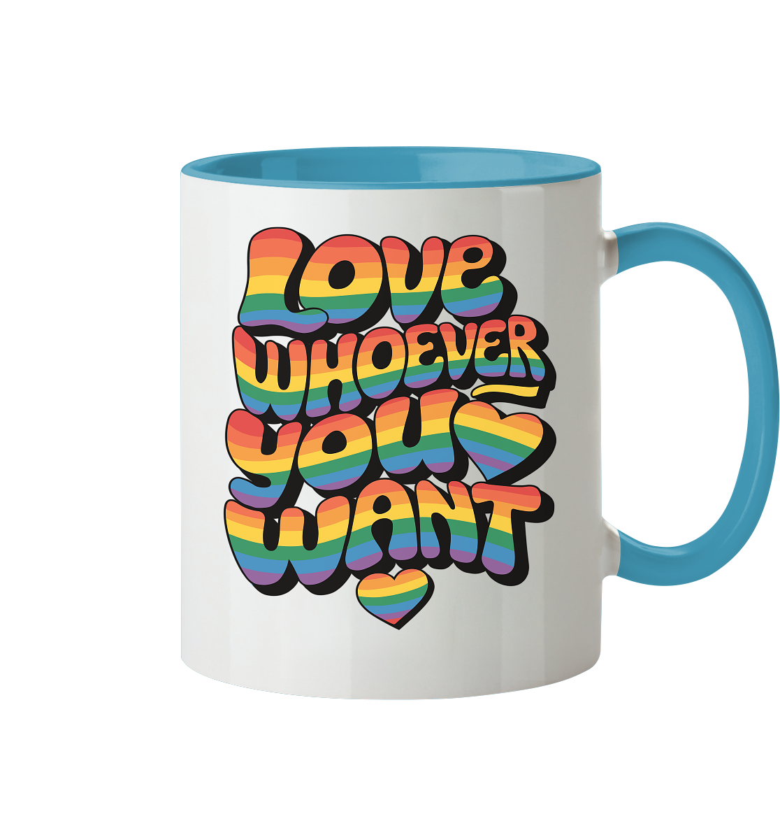 "Love whoever you want" – LGBTQ-Design - Tasse zweifarbig
