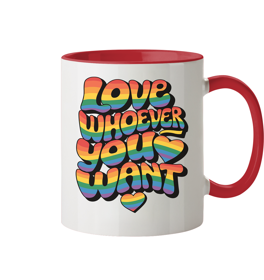 "Love whoever you want" – LGBTQ-Design - Tasse zweifarbig