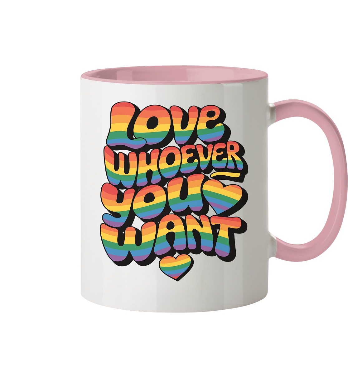 "Love whoever you want" – LGBTQ-Design - Tasse zweifarbig