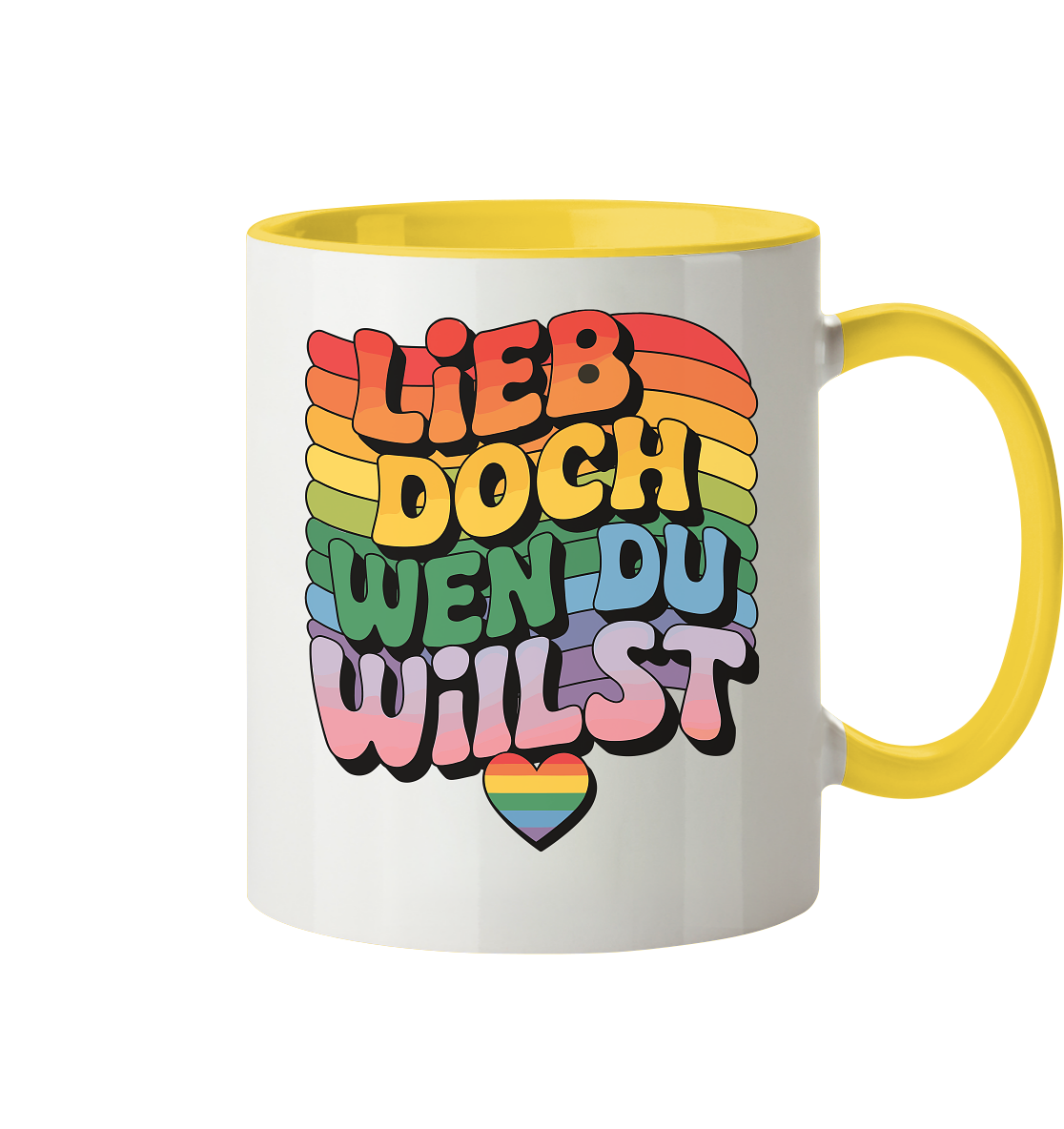"Lieb doch, wen du willst" – LGBTQ-Design - Tasse zweifarbig