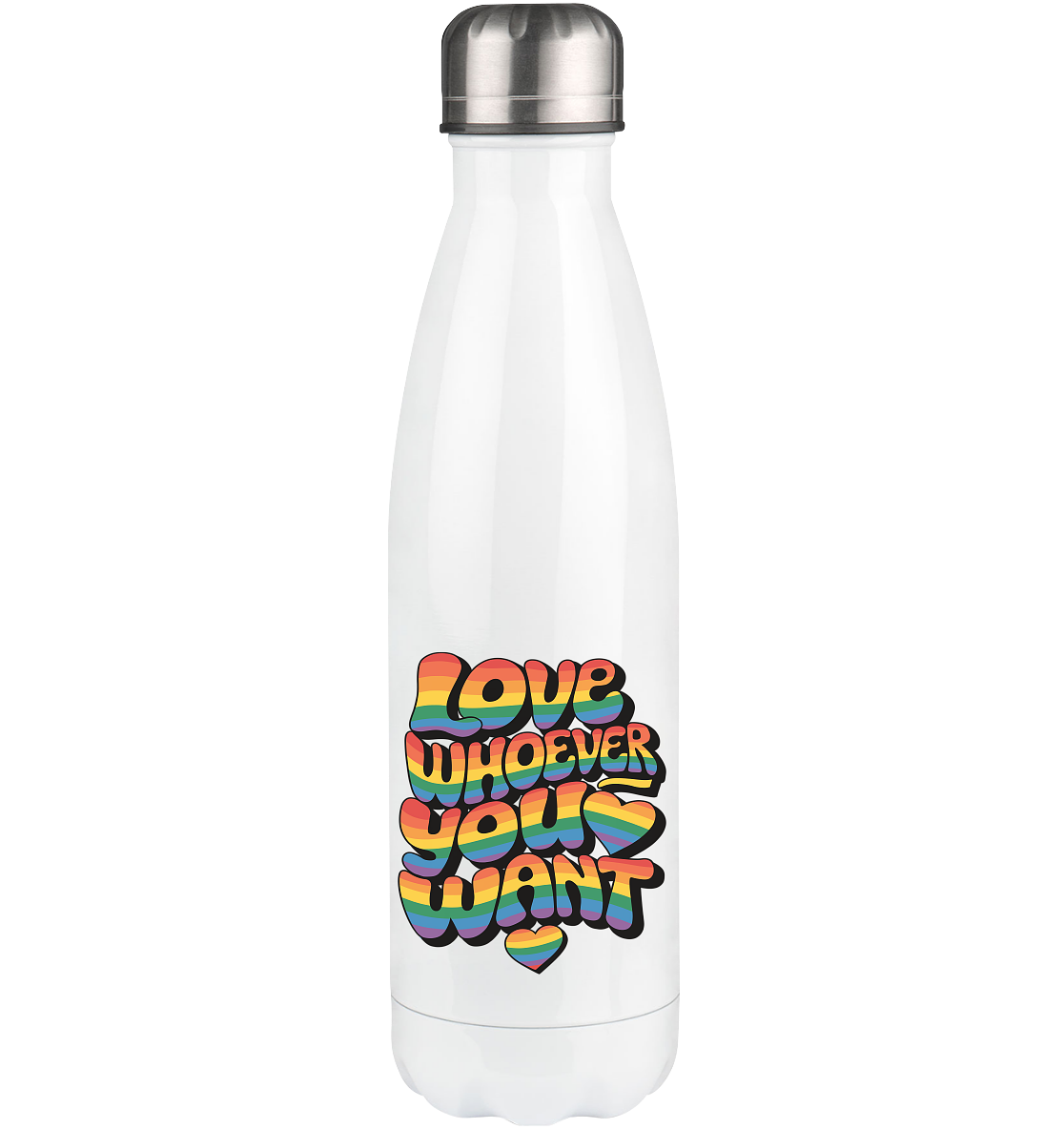 "Love whoever you want" – LGBTQ-Design - Thermoflasche 500ml