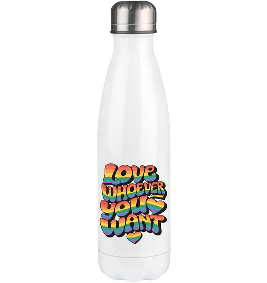 "Love whoever you want" – LGBTQ-Design - Thermoflasche 500ml