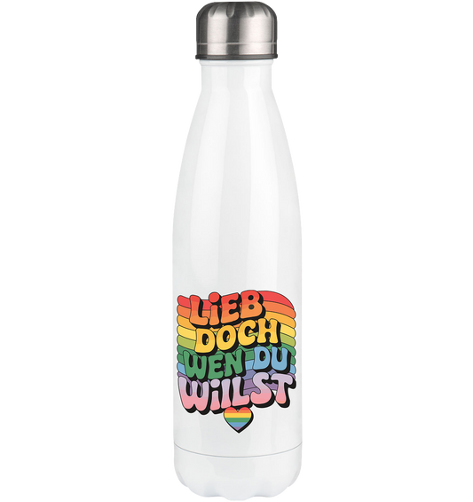 "Lieb doch, wen du willst" – LGBTQ-Design - Thermoflasche 500ml
