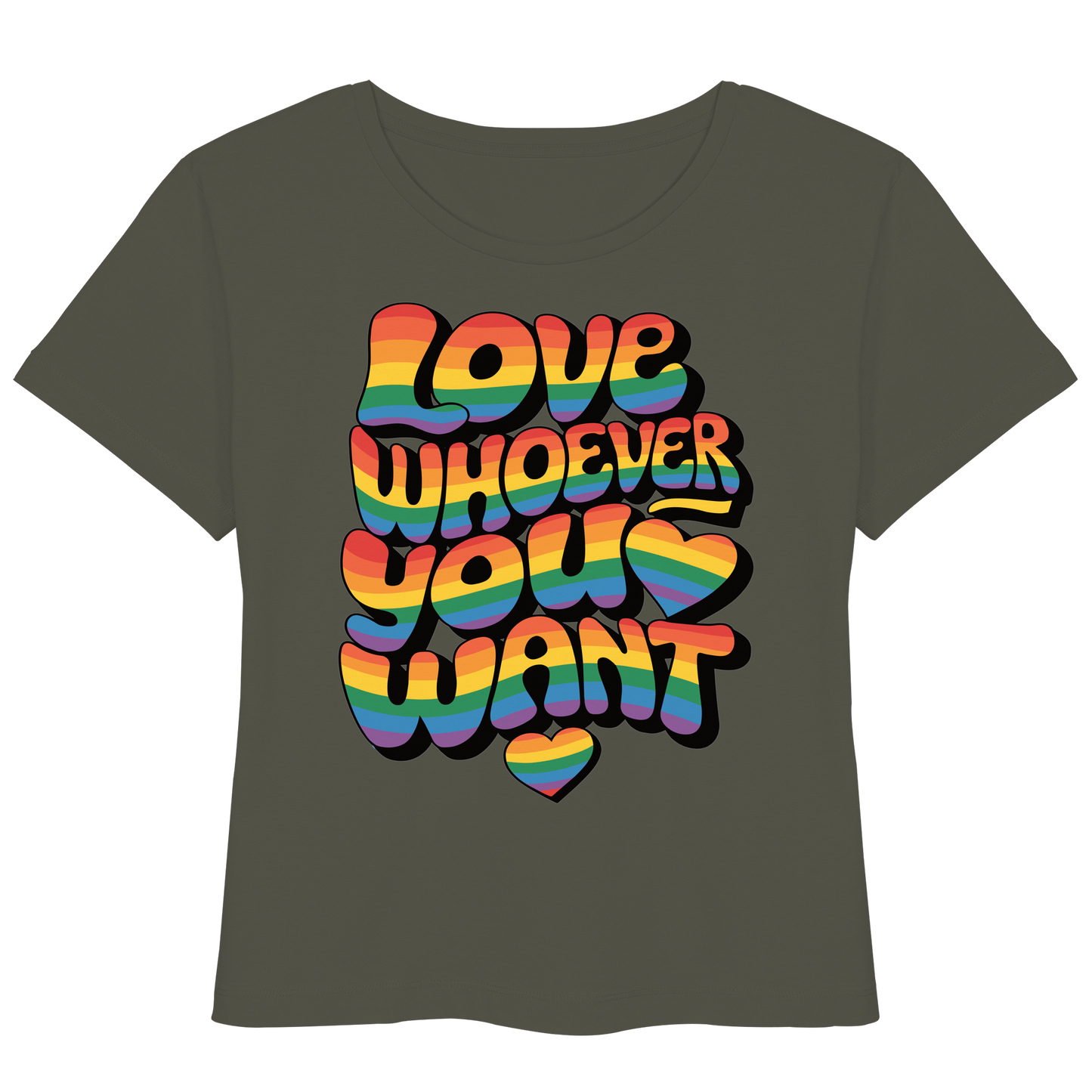 "Love whoever you want" – LGBTQ-Design - Womens Organic Lightweight T-Shirt