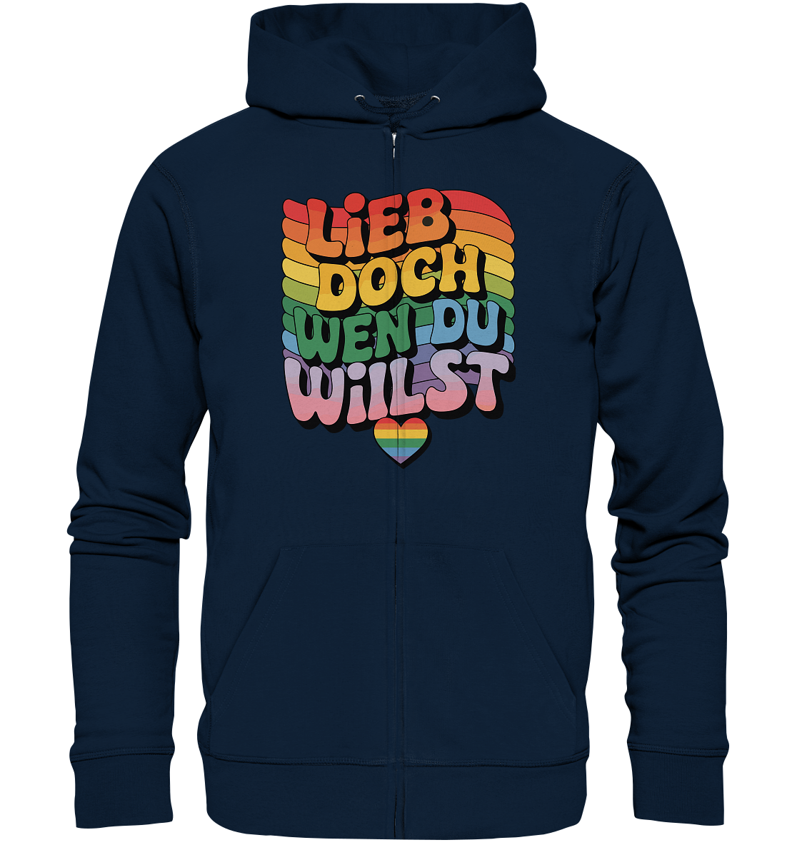"Lieb doch, wen du willst" – LGBTQ-Design - Zipper