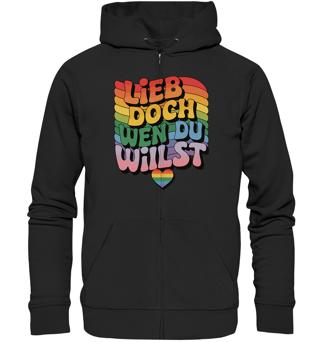 "Lieb doch, wen du willst" – LGBTQ-Design - Zipper