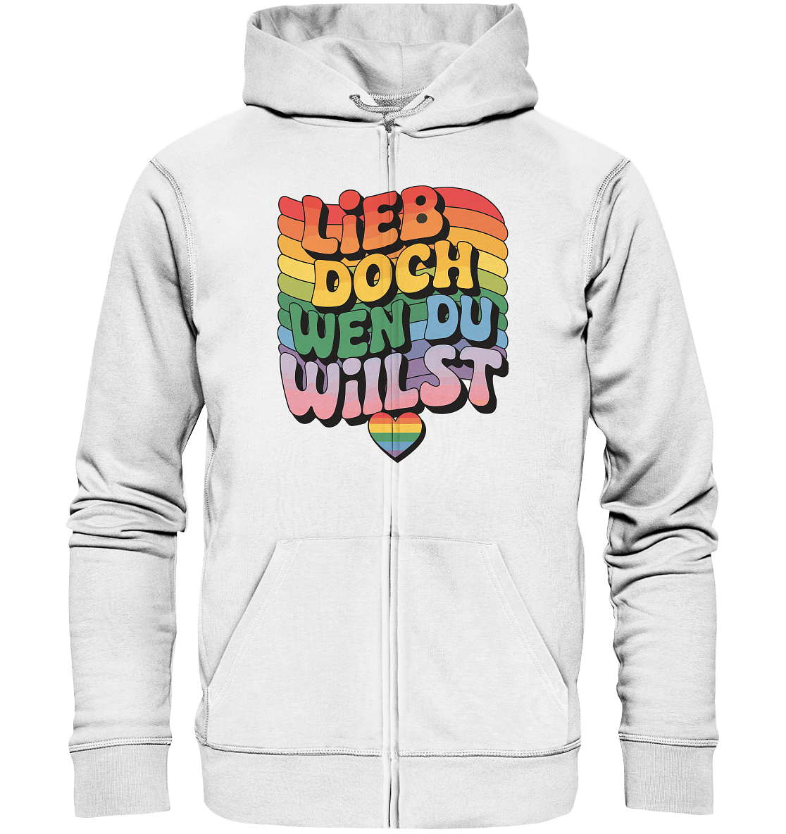 "Lieb doch, wen du willst" – LGBTQ-Design - Zipper