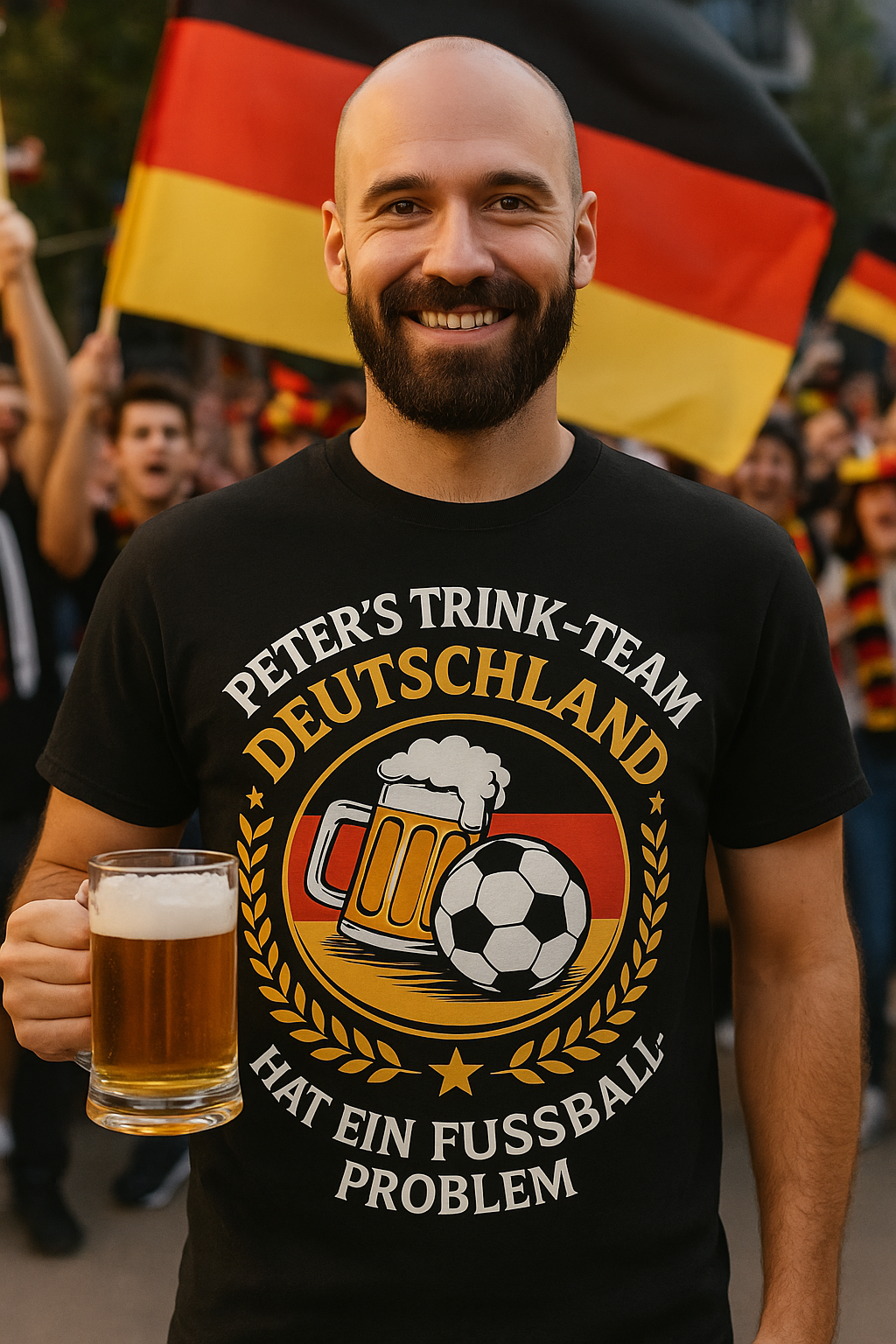 ⚽🍺Peter`s Trinkteam Hat ein Fußball-Problem – Personalisiert Premium T-Shirt
